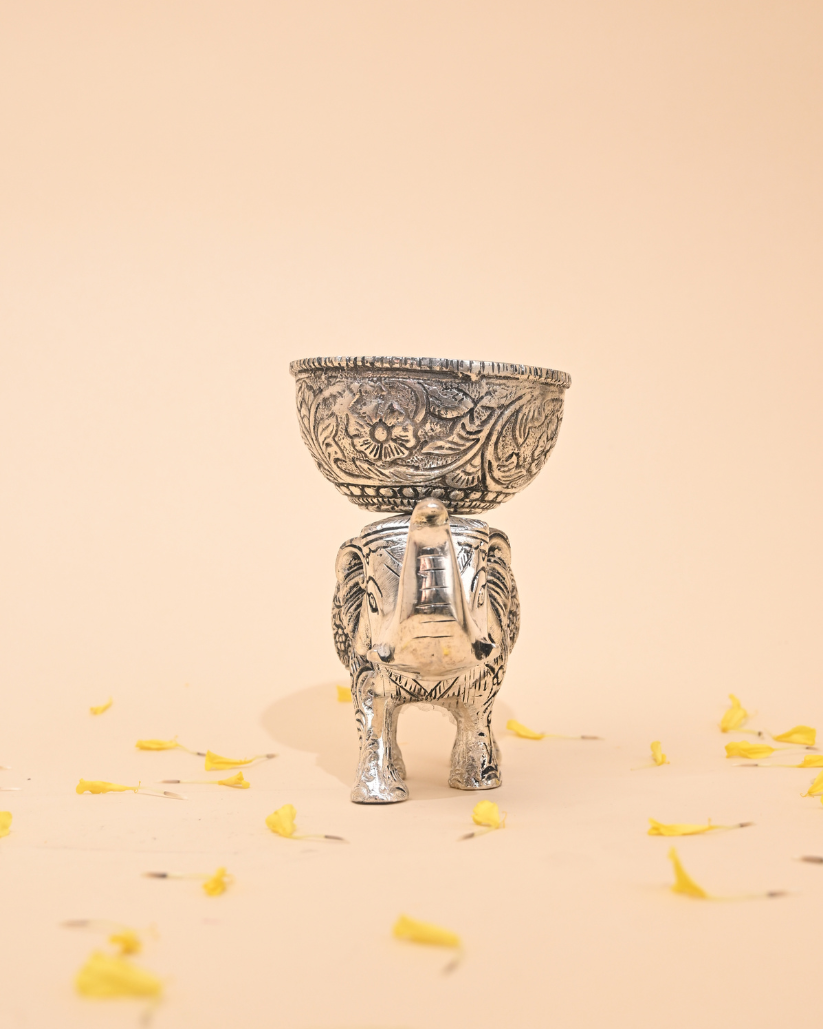 Handcrafted German Silver Elephant Idol – Elegant Home Décor & Gifting