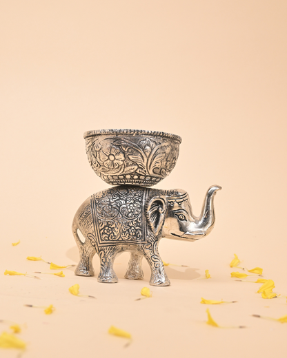 Handcrafted German Silver Elephant Idol – Elegant Home Décor & Gifting