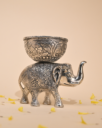 Handcrafted German Silver Elephant Idol – Elegant Home Décor & Gifting