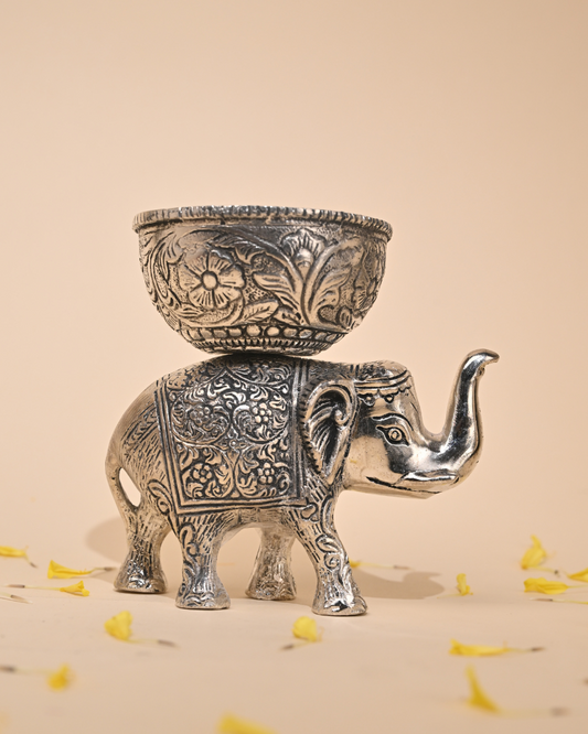 Handcrafted German Silver Elephant Idol – Elegant Home Décor & Gifting