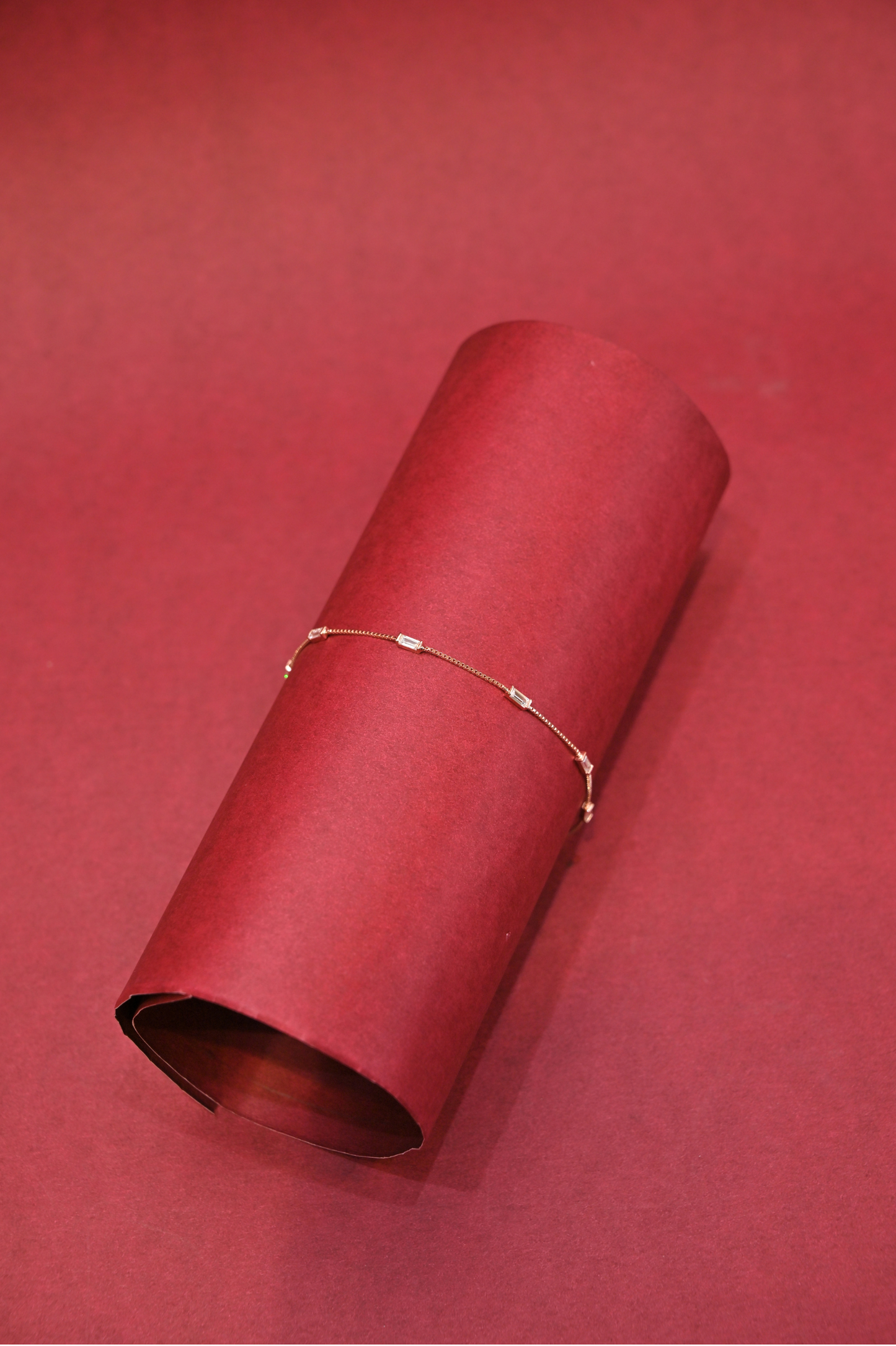 rose gold baguette stone bracelet
