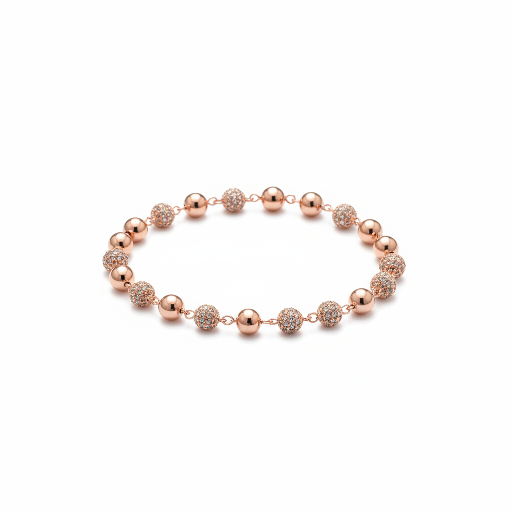 rose gold crystal bead bracelet