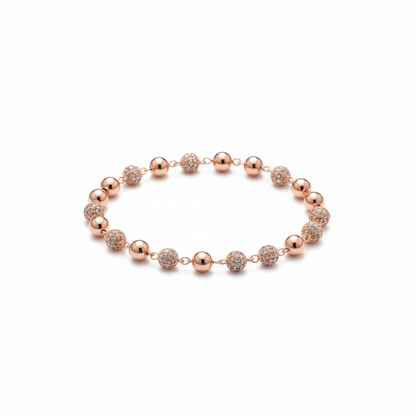 Rose Gold Crystal Bead Bracelet