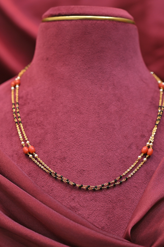 Elegant Double Layer 925 Silver Mangalsutra Necklace