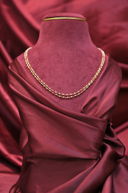 925 Sterling Silver Double Layer Pearl Chain Gold Plated chain