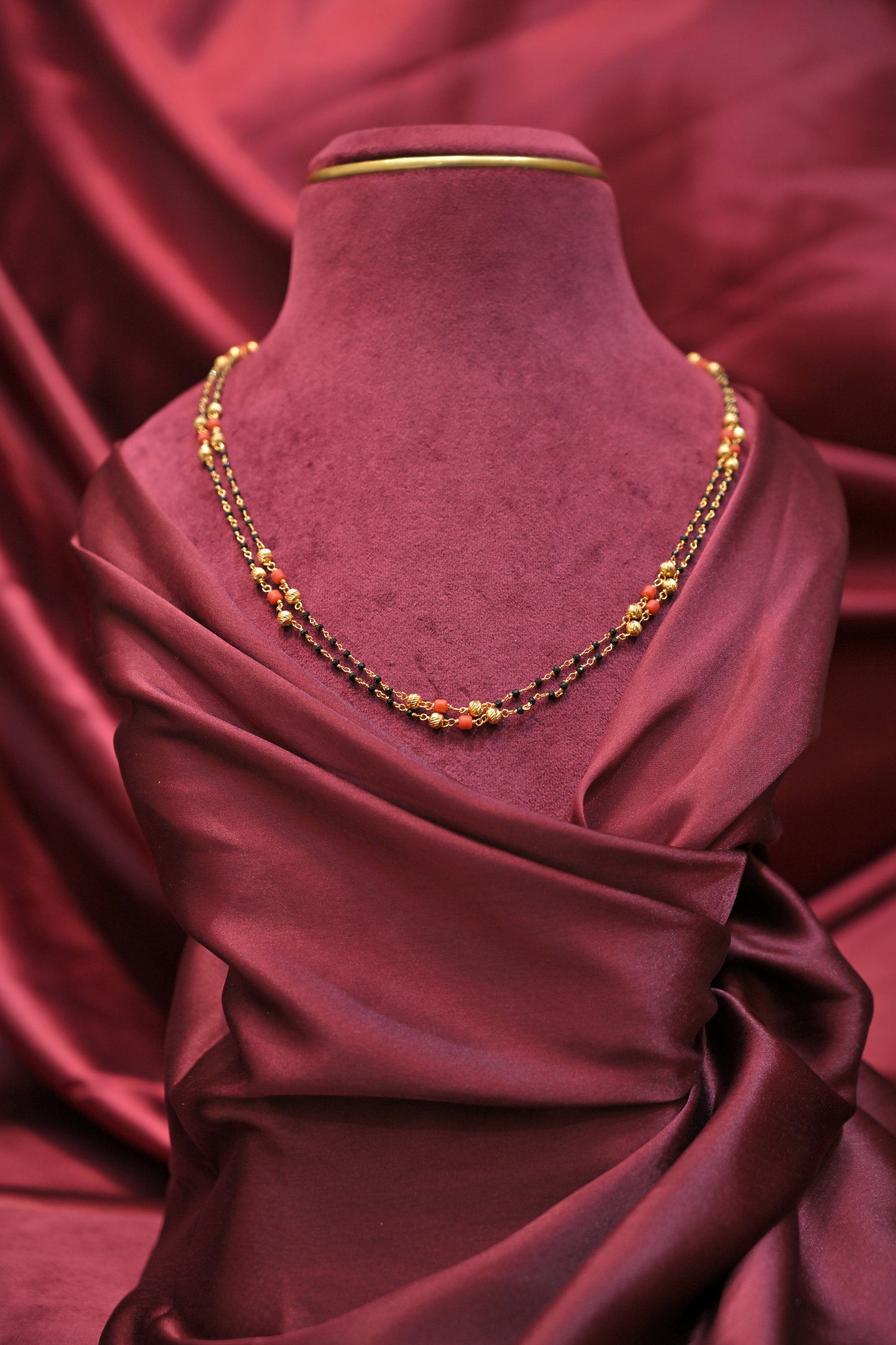 925 sterling silver double layer gold plated mangalsutra