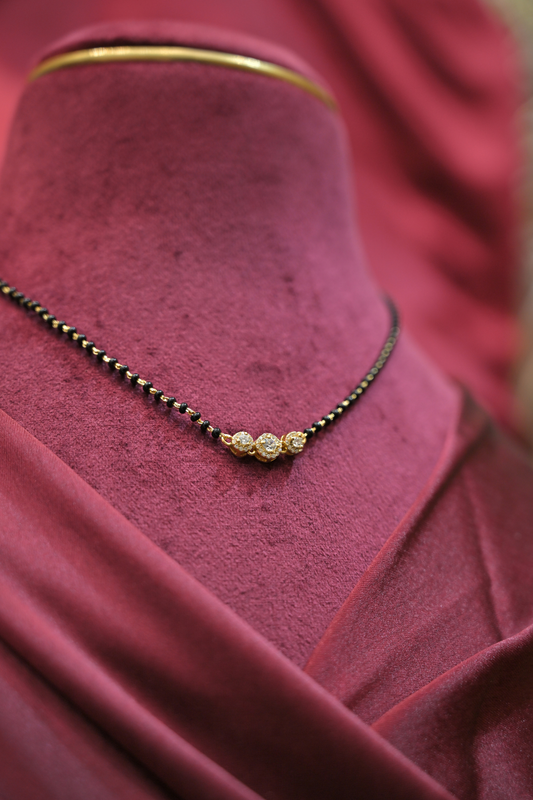 Silver Triple Halo Mangalsutra