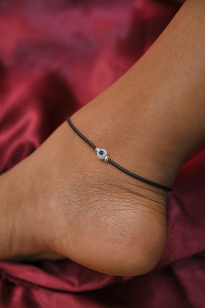 Silver Evil Eye Anklet