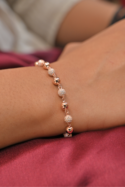 Rose Gold Crystal Bead Bracelet