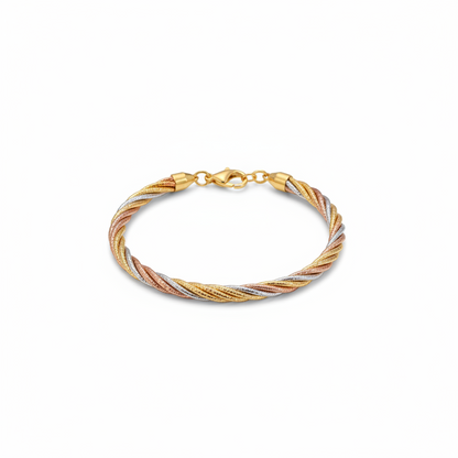 Tri-Tone Twisted Mesh Bracelet