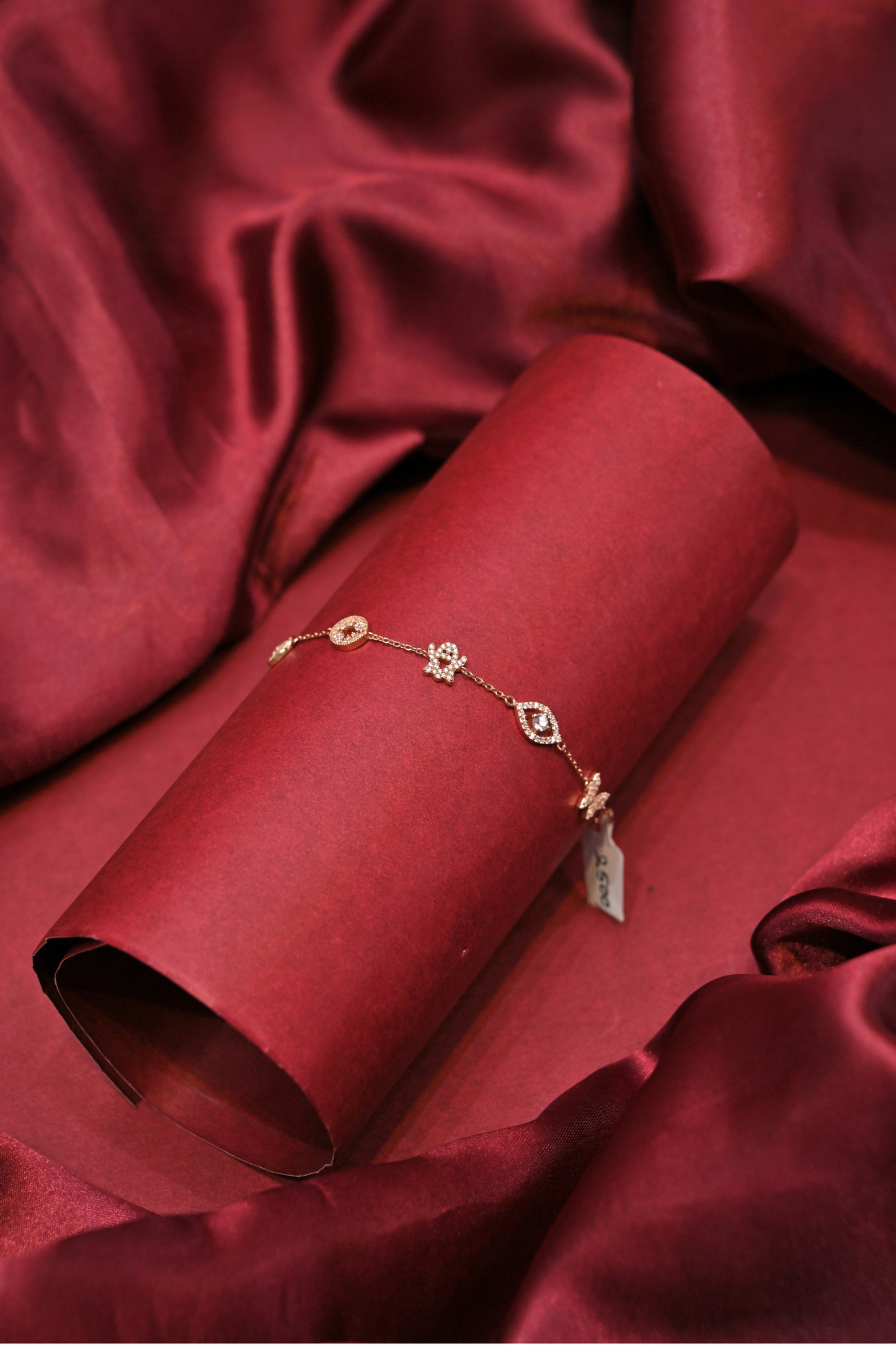 lucky charm multi-motif silver bracelet