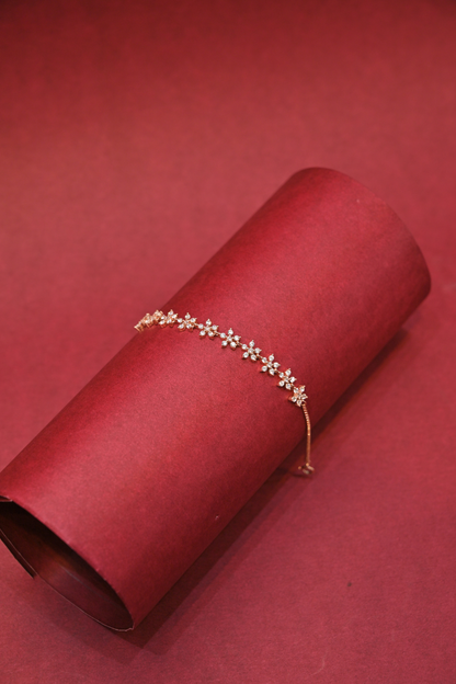 Rose Gold Floral Crystal Bracelet