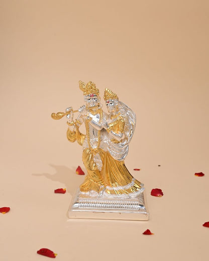 Gold Plated Radha Krishna Idol – Perfect for Home Pooja & Gifting