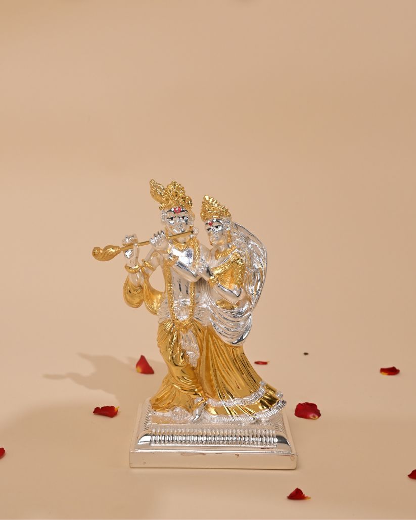 Gold Plated Radha Krishna Idol – Perfect for Home Pooja & Gifting