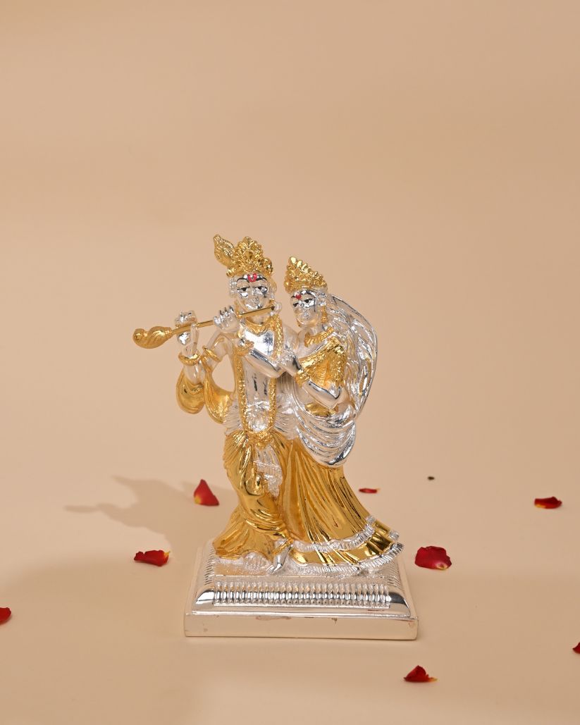 Gold Plated Radha Krishna Idol – Perfect for Home Pooja & Gifting