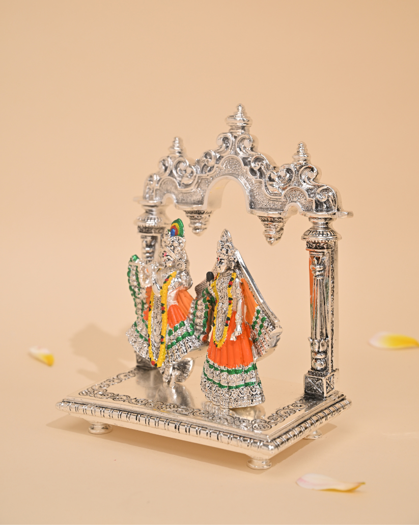 Gold Plated Radha Krishna Idol – A Divine Gift for Home Pooja & Decor