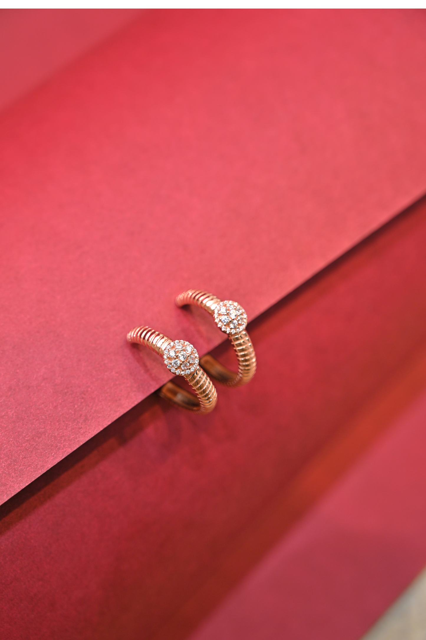 925 silver double halo open hoop earrings