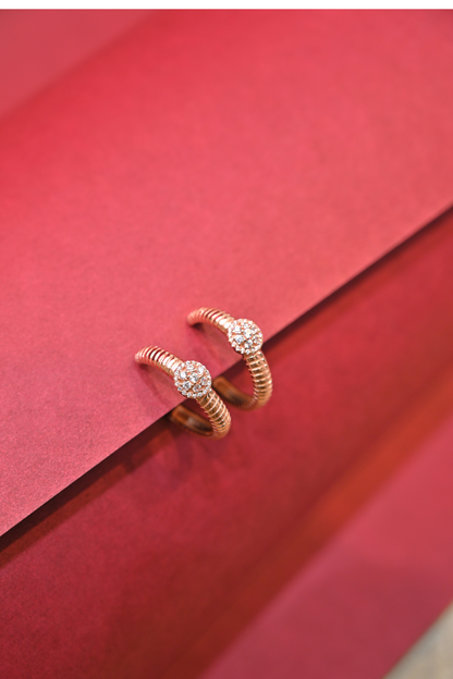 925 Silver Double Halo Open Hoop Earrings