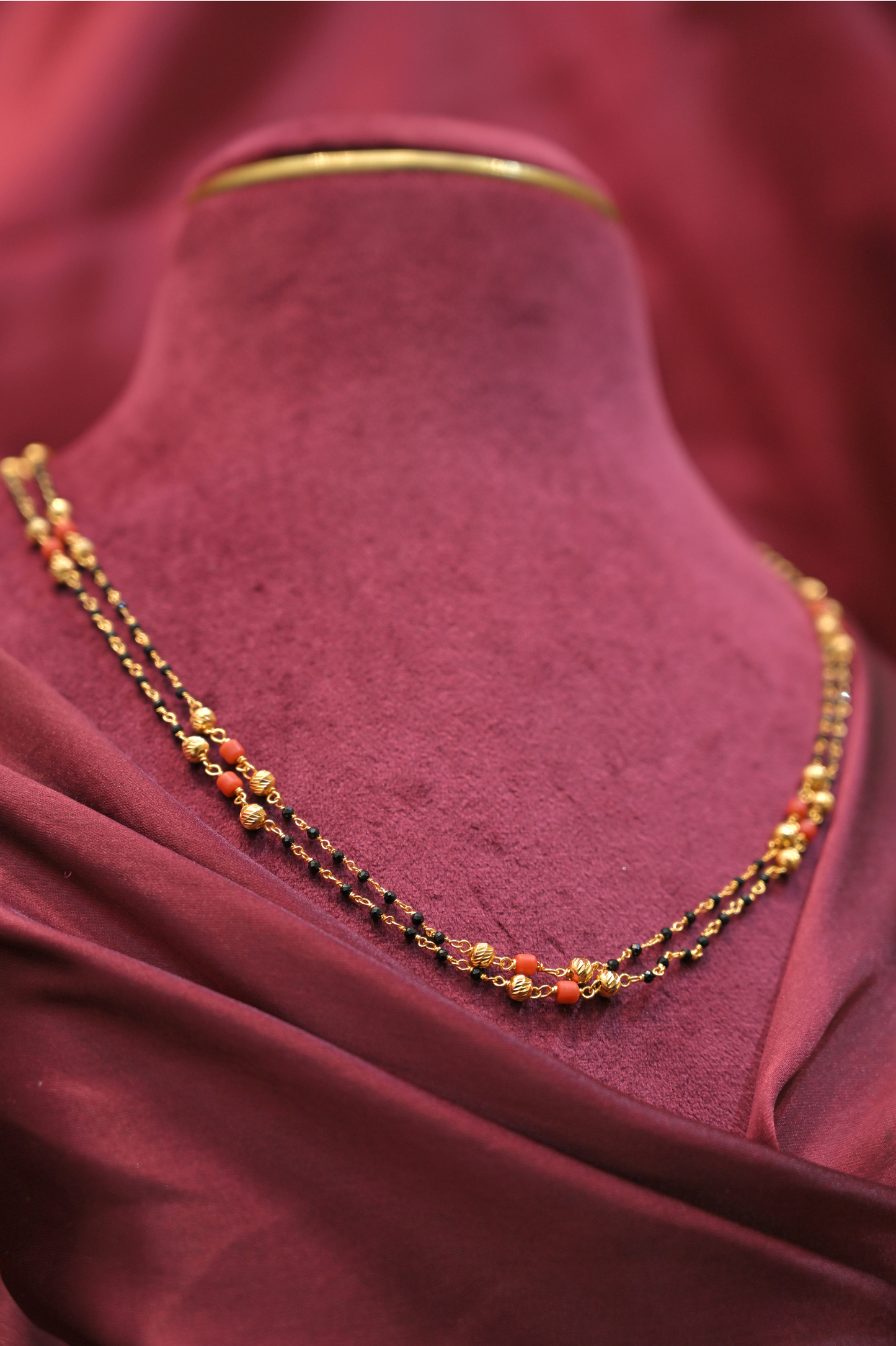 925 sterling silver double layer gold plated mangalsutra