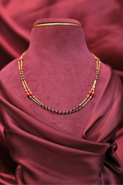 Elegant Double Layer 925 Silver Mangalsutra Necklace