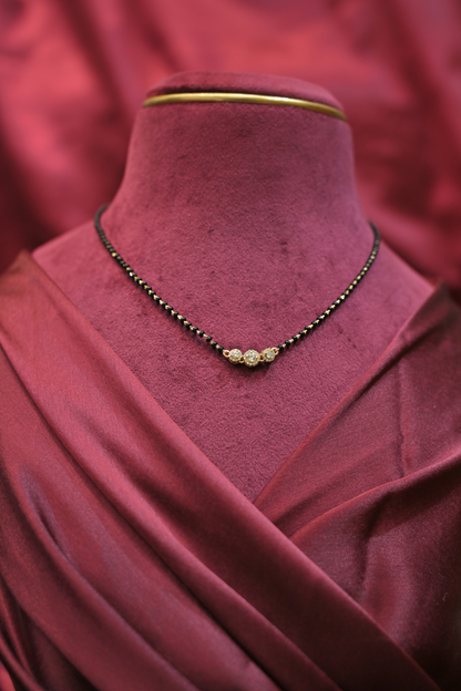 Silver Triple Halo Mangalsutra