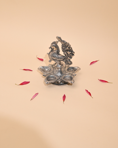 Peacock Diya – Elegant Traditional Oil Lamp for Pooja & Home Decor