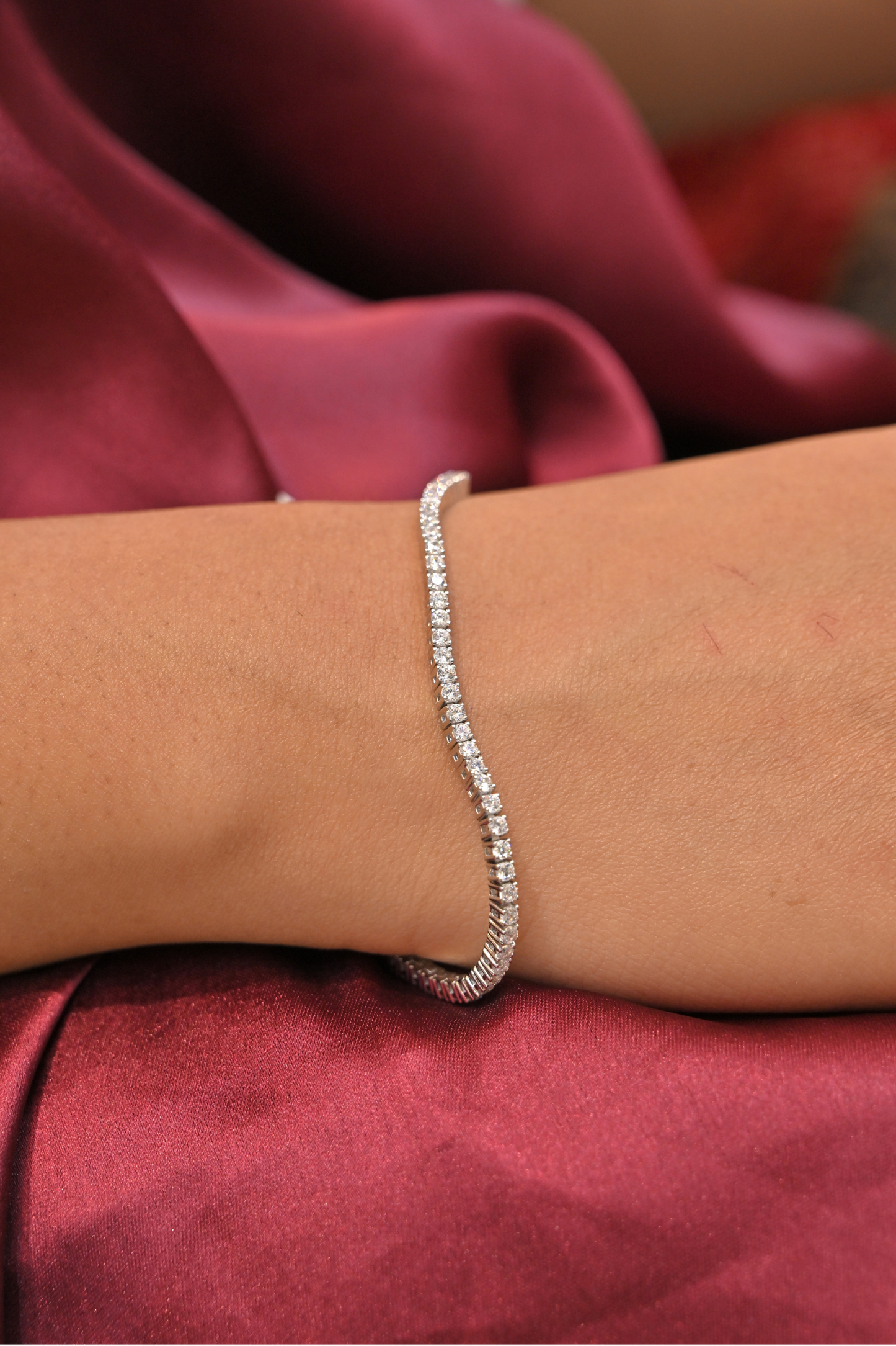 silver cz tennis bracelet