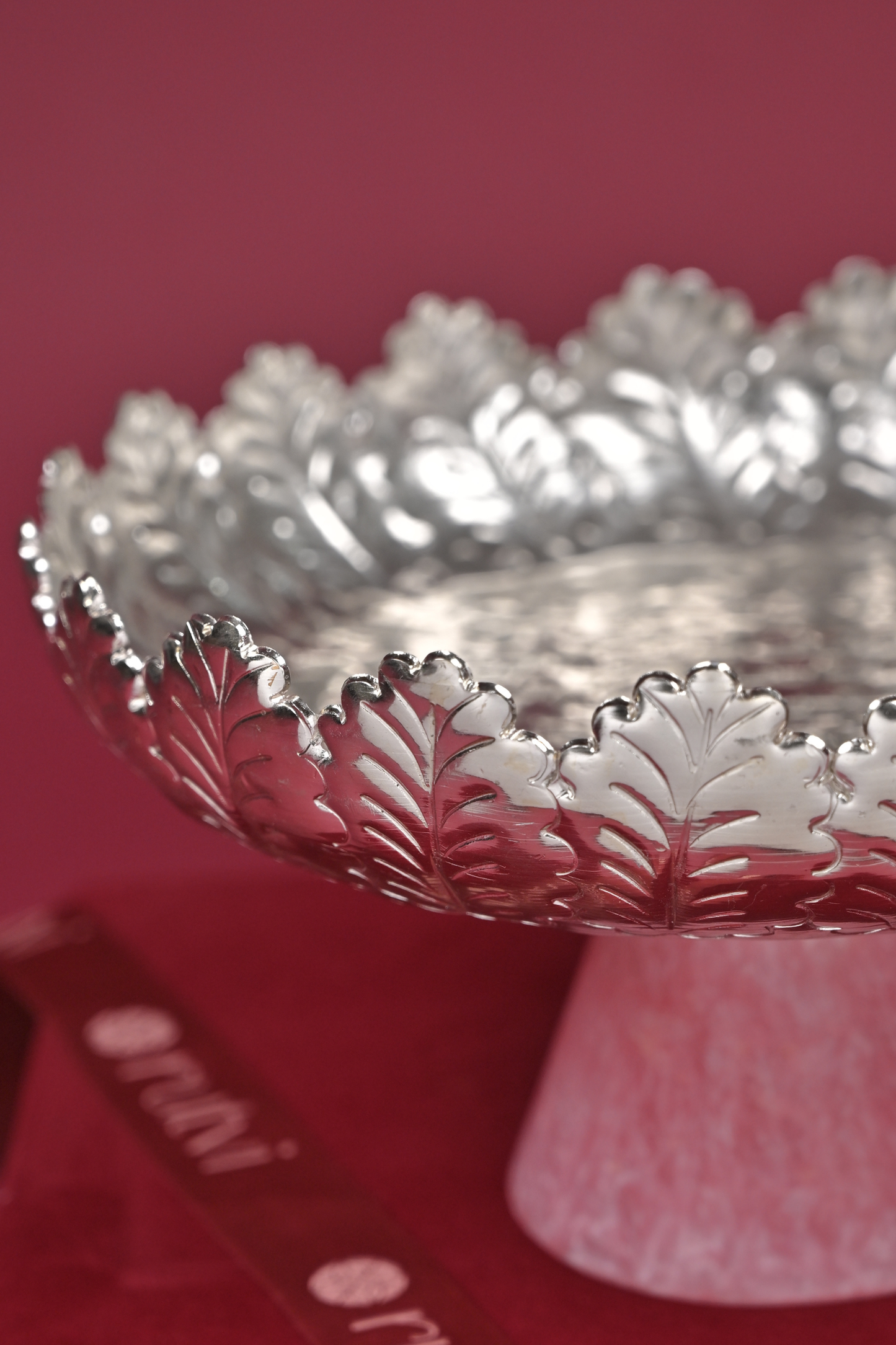 german silver decorative pedestal bowl with stone base