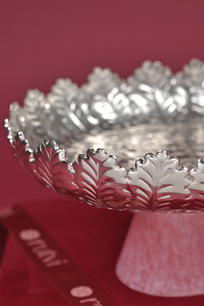 German Silver Decorative Pedestal Bowl with Stone Base