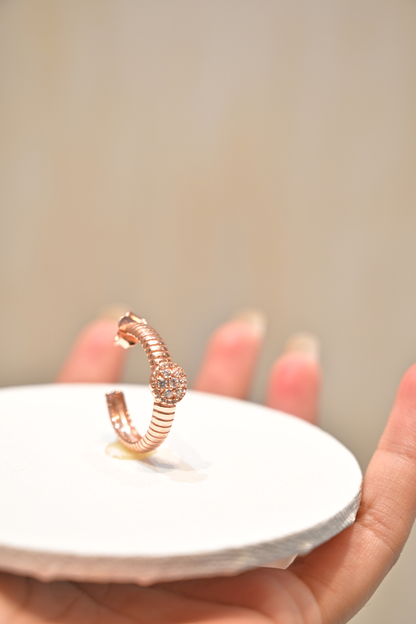 925 Silver Double Halo Open Hoop Earrings