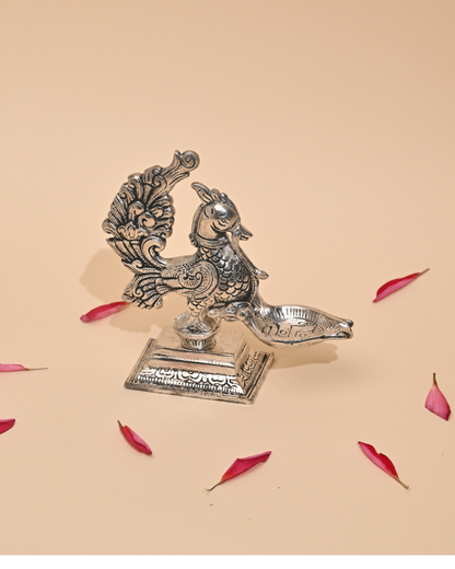 Peacock Diya – Elegant Traditional Oil Lamp for Pooja & Home Decor