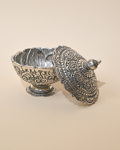 Traditional German Silver Nagas Padham Kumkuma Bharani
