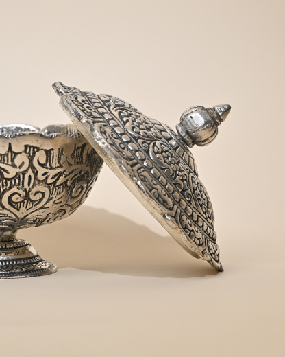 Traditional German Silver Nagas Padham Kumkuma Bharani