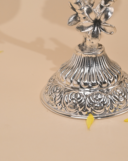 Handcrafted German Silver Candle Stand – Elegant Home & Festive Décor