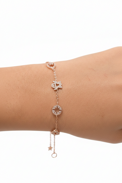 Lucky Charm Multi-Motif Silver Bracelet