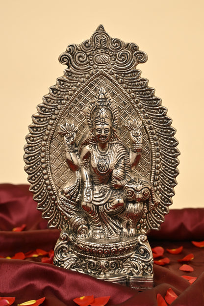 German Silver Laxmi Idol – Goddess Lakshmi Statue for Wealth, Prosperity & Pooja Decor