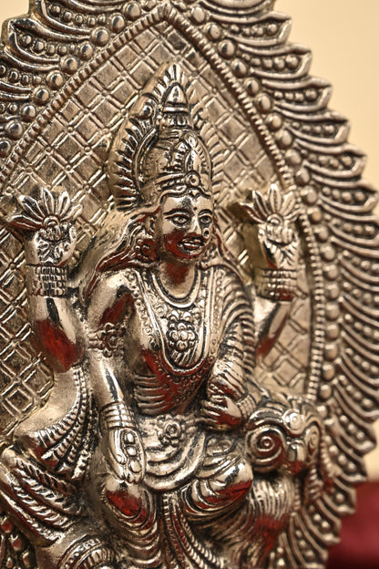 German Silver Laxmi Idol – Goddess Lakshmi Statue for Wealth, Prosperity & Pooja Decor