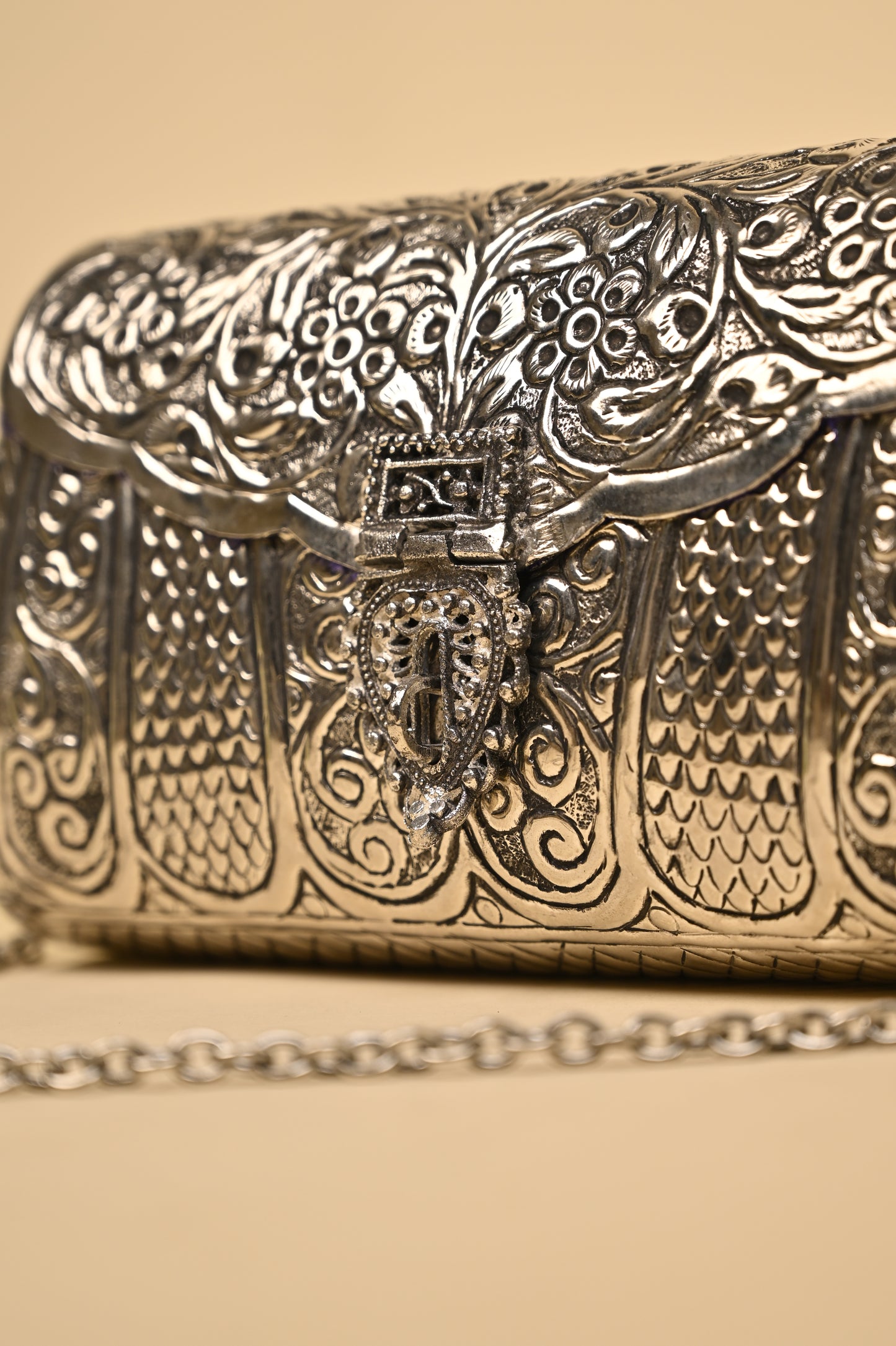 German Silver Women’s Purse – Handcrafted Ethnic Clutch for Festive & Wedding Occasions