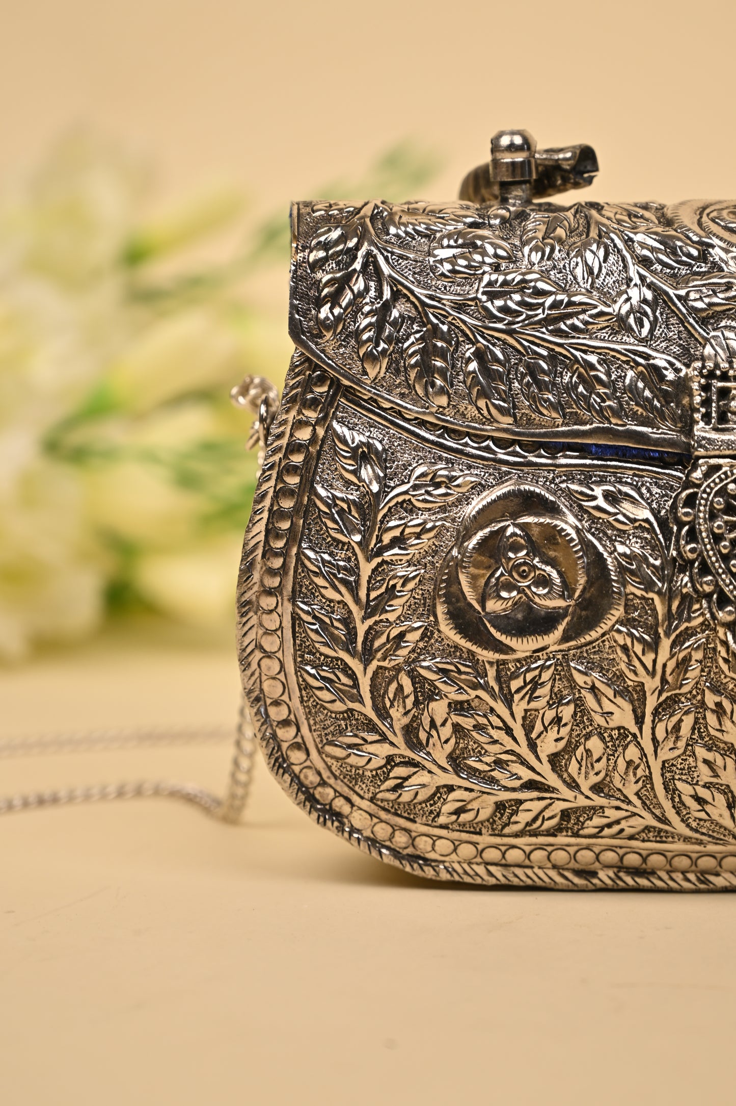 German Silver Women’s Purse – Handcrafted Designer Clutch for Festive & Ethnic Occasions