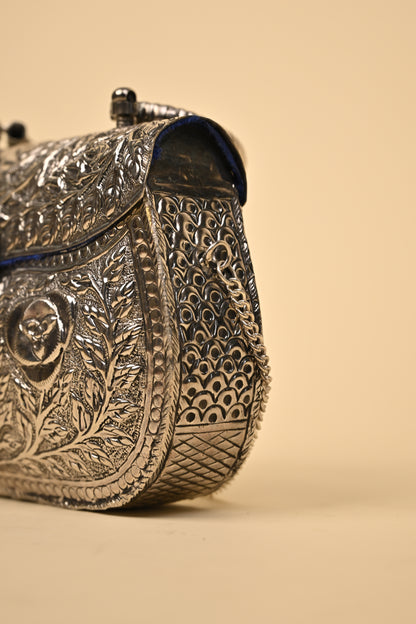 German Silver Women’s Purse – Handcrafted Designer Clutch for Festive & Ethnic Occasions