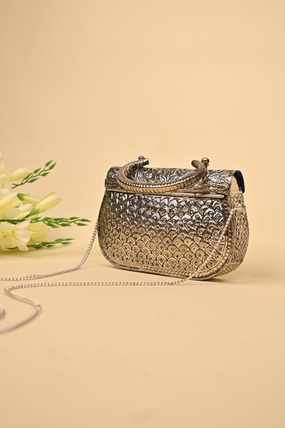 German Silver Women’s Purse – Handcrafted Designer Clutch for Festive & Ethnic Occasions