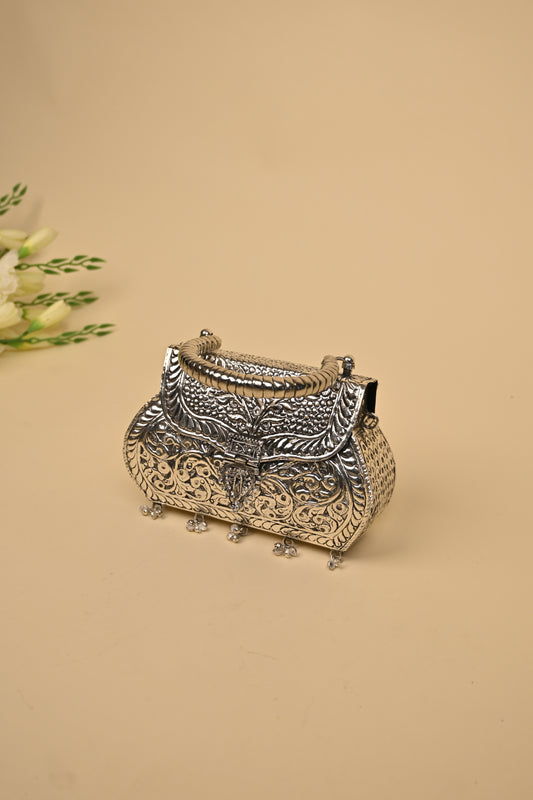 German Silver Women’s Purse – Handcrafted Designer Clutch for Festive & Traditional Occasions