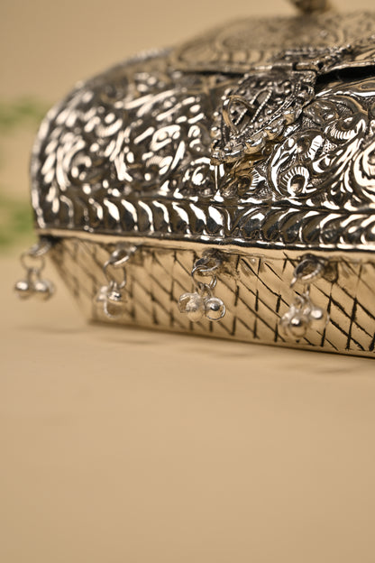 German Silver Women’s Purse – Handcrafted Designer Clutch for Festive & Traditional Occasions