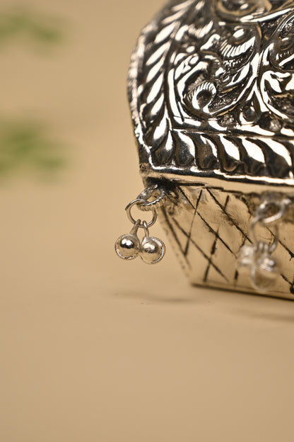 German Silver Women’s Purse – Handcrafted Designer Clutch for Festive & Traditional Occasions
