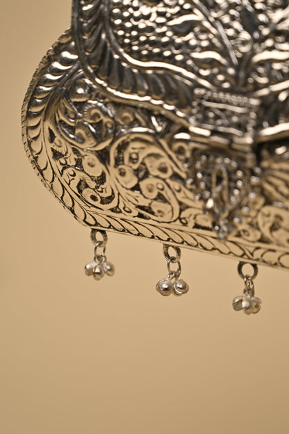 German Silver Women’s Purse – Handcrafted Designer Clutch for Festive & Traditional Occasions