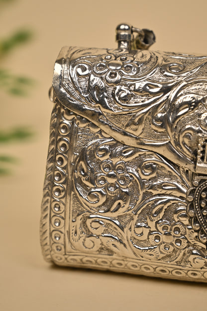 German Silver Women’s Purse – Handcrafted Traditional Clutch for Festive & Wedding Occasions