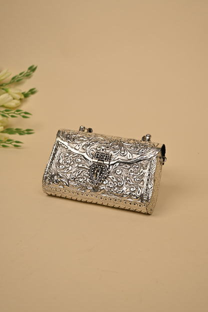 German Silver Women’s Purse – Handcrafted Traditional Clutch for Festive & Wedding Occasions
