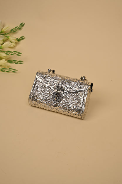 German Silver Women’s Purse – Handcrafted Traditional Clutch for Festive & Wedding Occasions