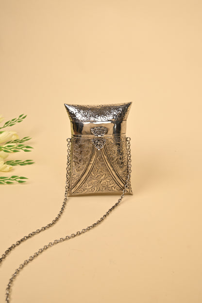 German Silver Women’s Purse – Handcrafted Ethnic Clutch for Festive & Wedding Occasions