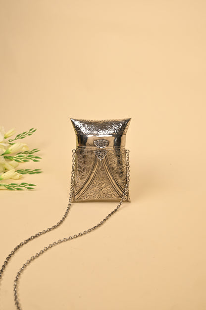 German Silver Women’s Purse – Handcrafted Ethnic Clutch for Festive & Wedding Occasions